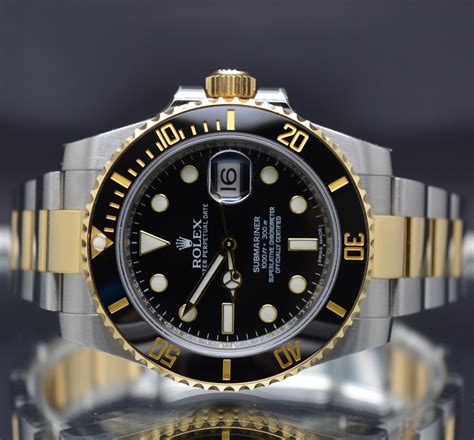 rolex submariner 2 tone black ceramic|Rolex Submariner black dial price.